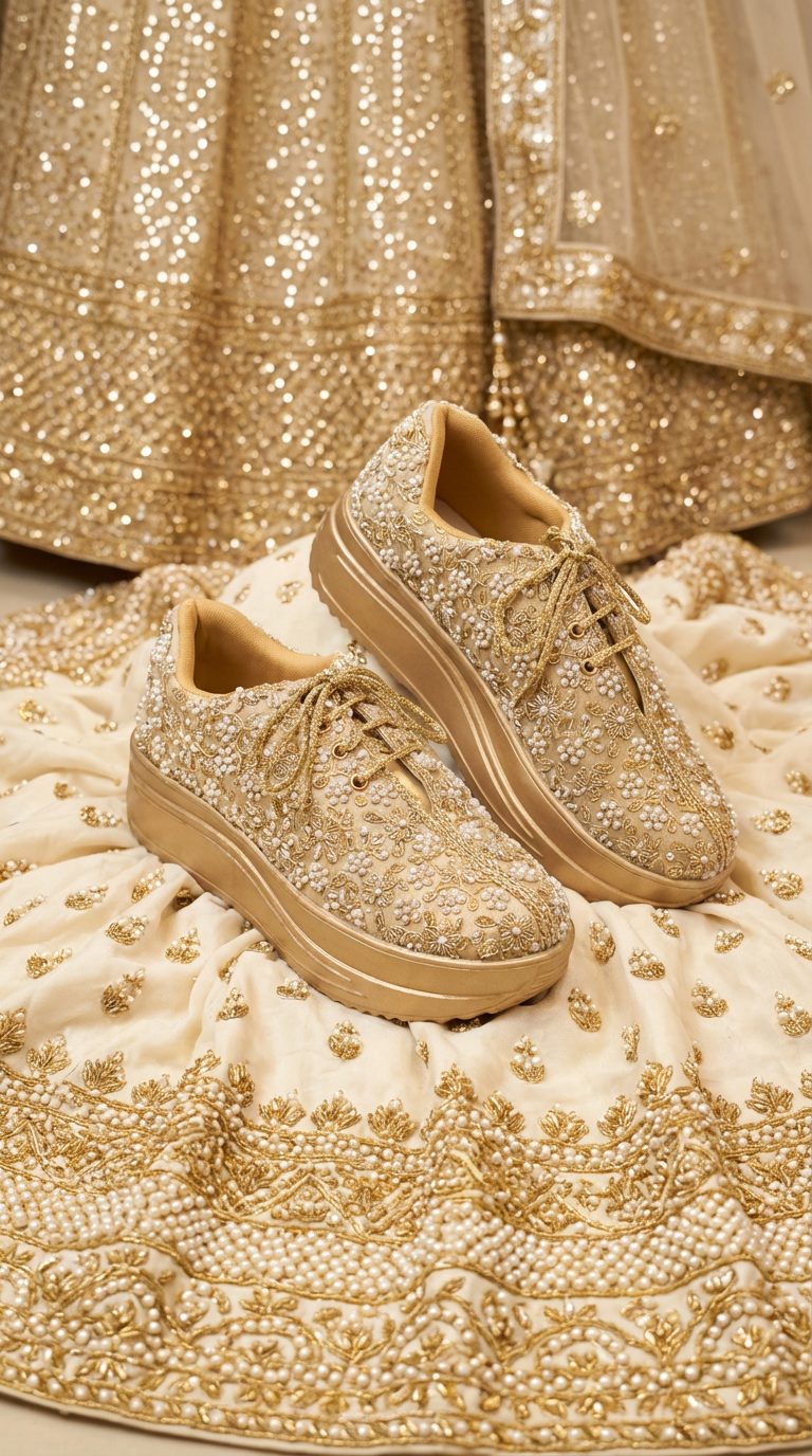 Firefly_Gemini Flash_create a bright image for my website with cream gold lenenga with peral work and gold 859040 (1)