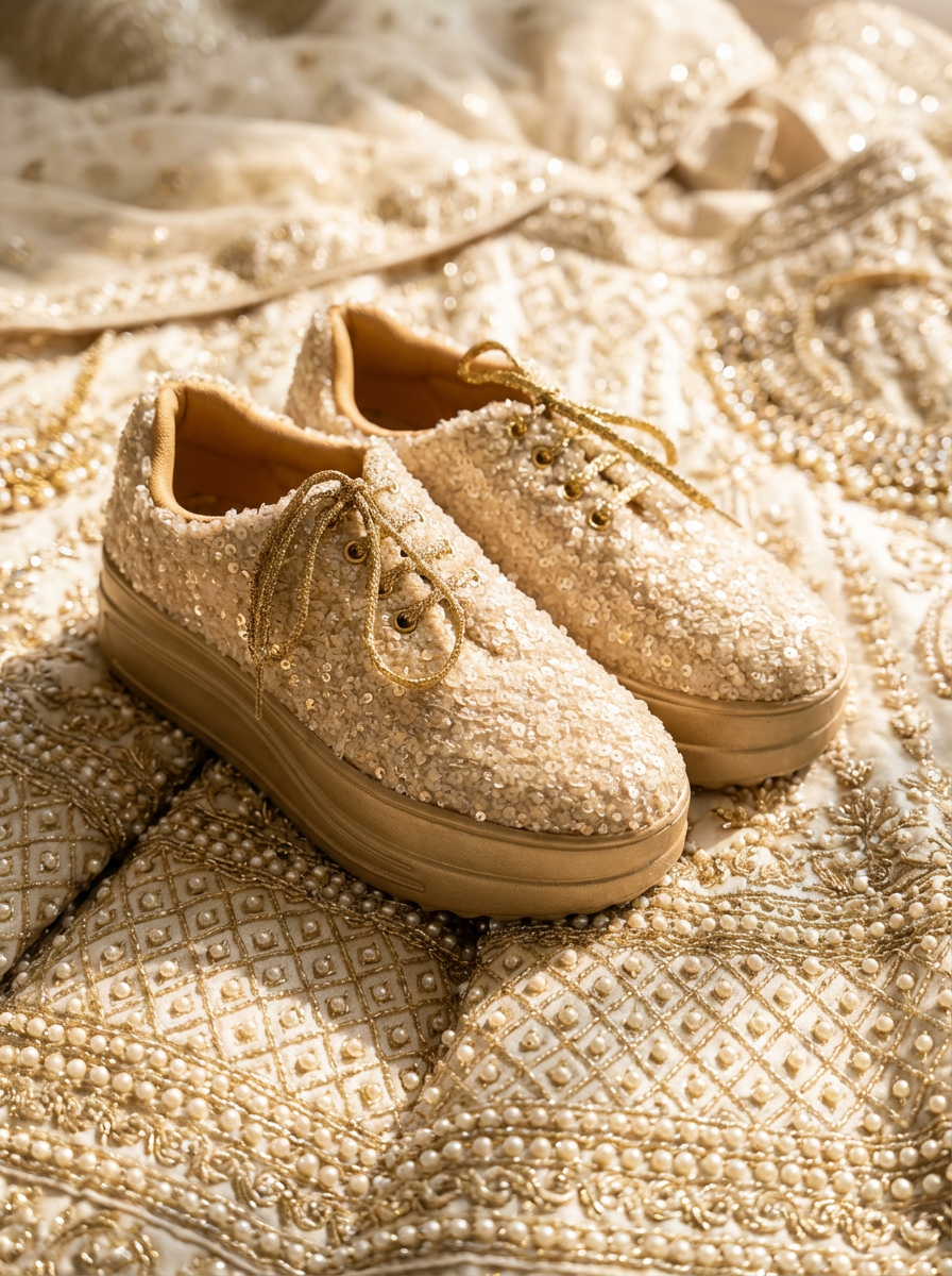 Firefly_Gemini Flash_create a bright image for my website with ivory diamonds and peral work lehenga wedd 354952