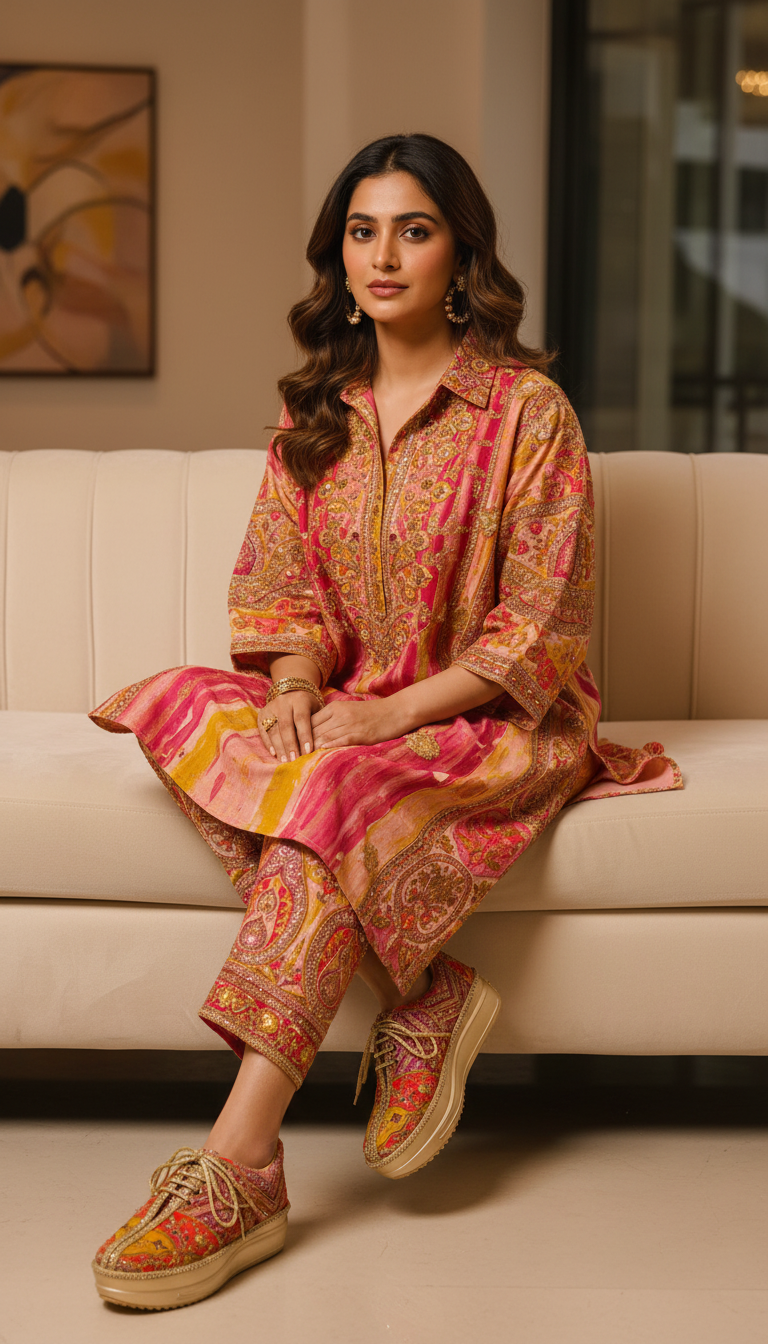 Firefly_Gemini Flash_create an image in which a model 165025 uYU