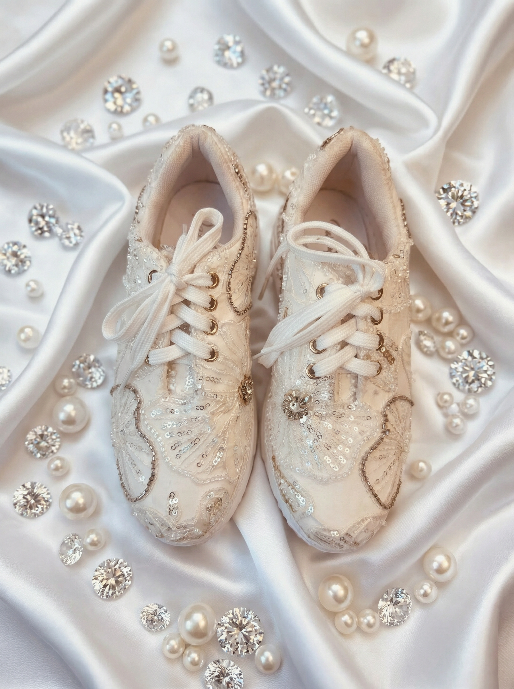 Firefly_Gemini Flash_Create an image for my website of the sneakers in the reference image with white sati 122474