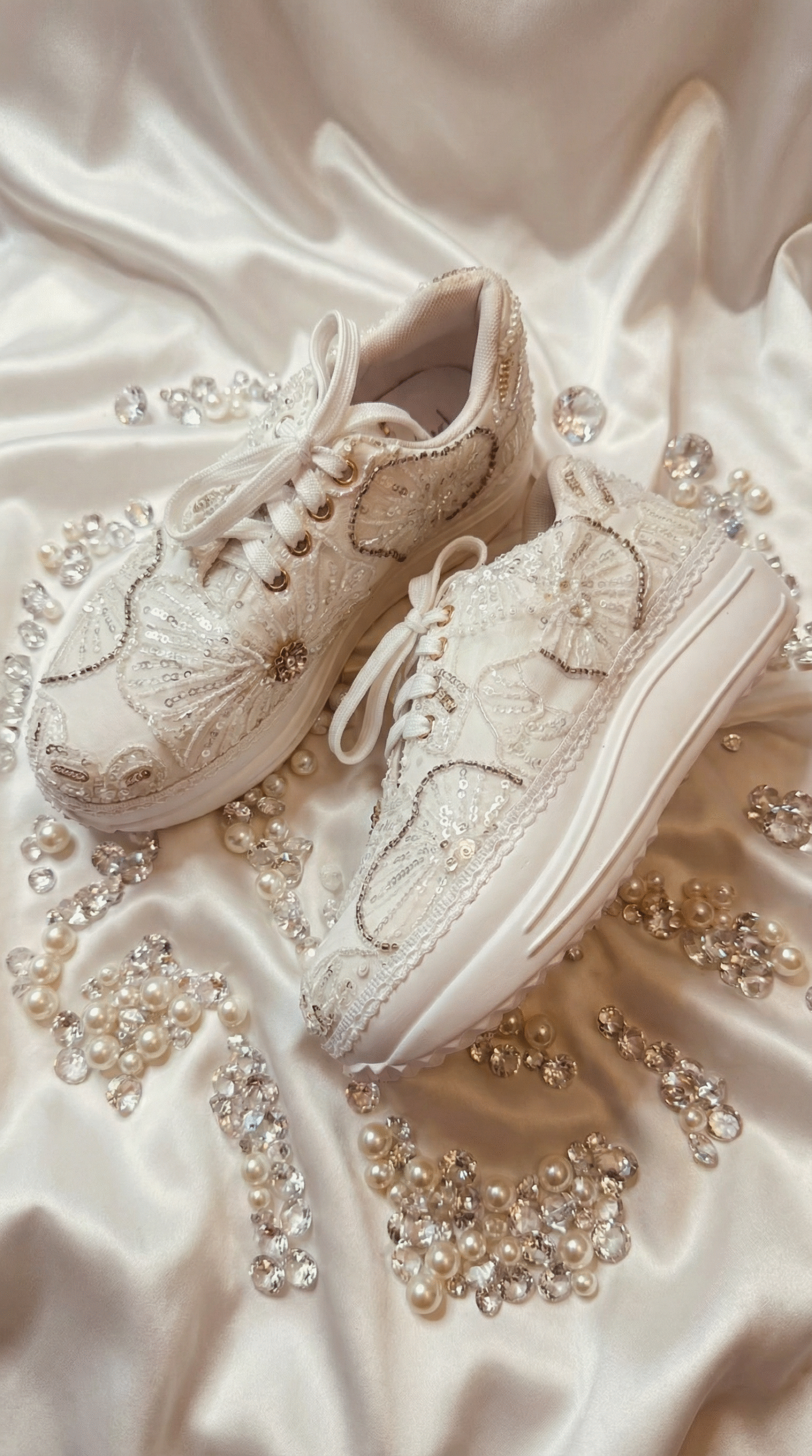 Firefly_Gemini Flash_Create an image for my website of the sneakers in the reference image with white sati 610196