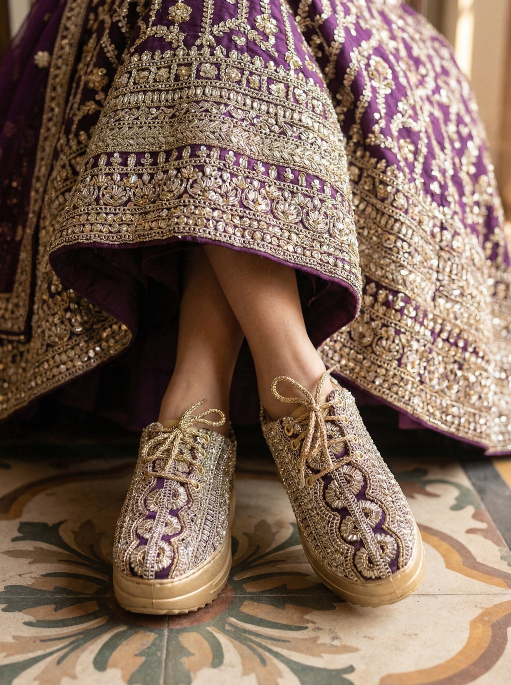 Firefly_Gemini Flash_Create an image in which the bride is wearing purple lehenga with full sequnce work o 818216 (4)